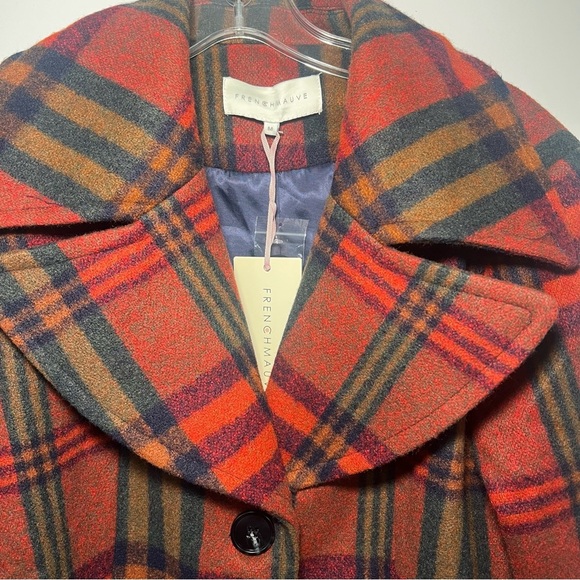 NWT French Mauve plaid button front collared‎ jacket - Picture 2 of 5